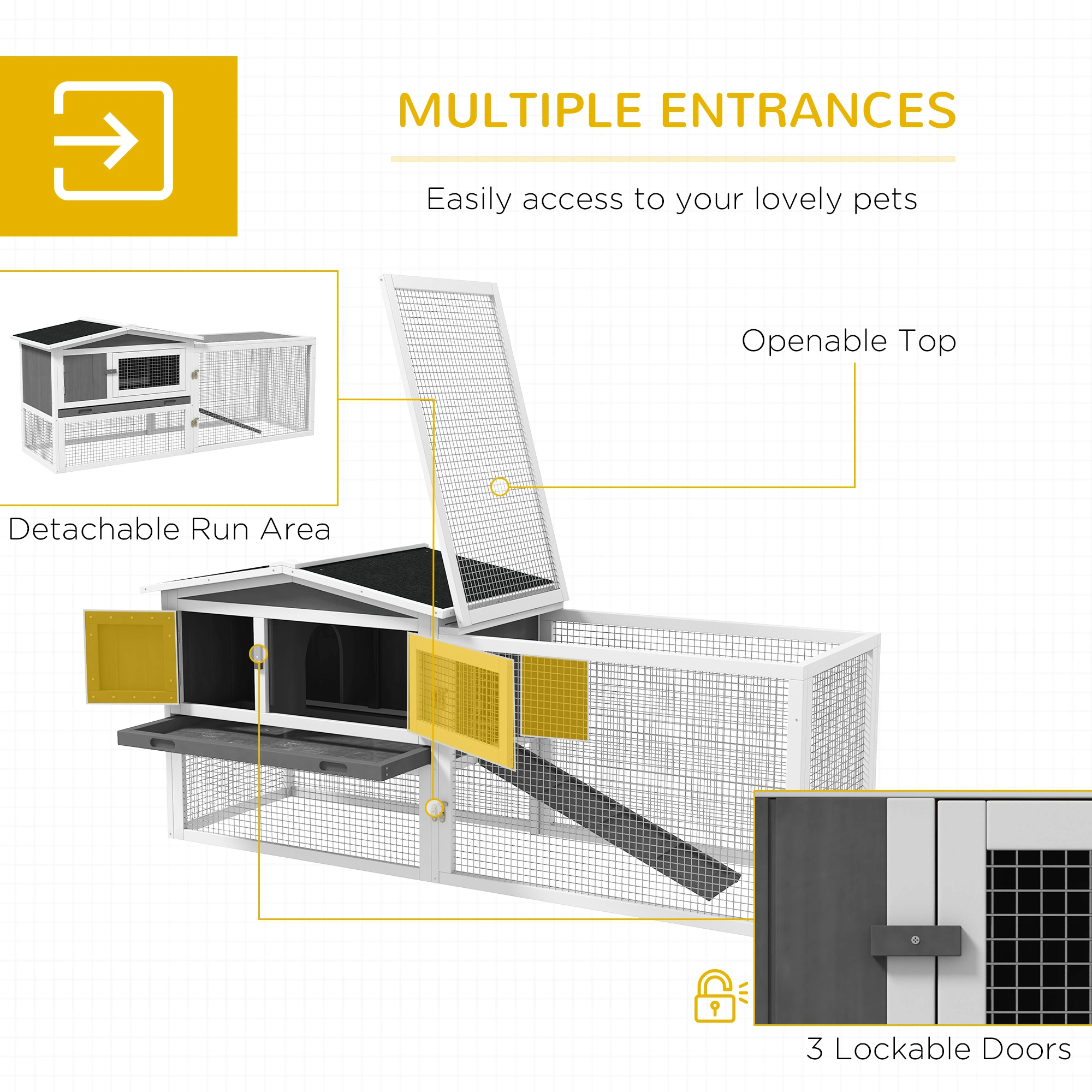 Modern Small Animal Playpen Cage with Door, Pet Exercise Pen for Rabbits, Hamsters, Guinea Pigs view 3