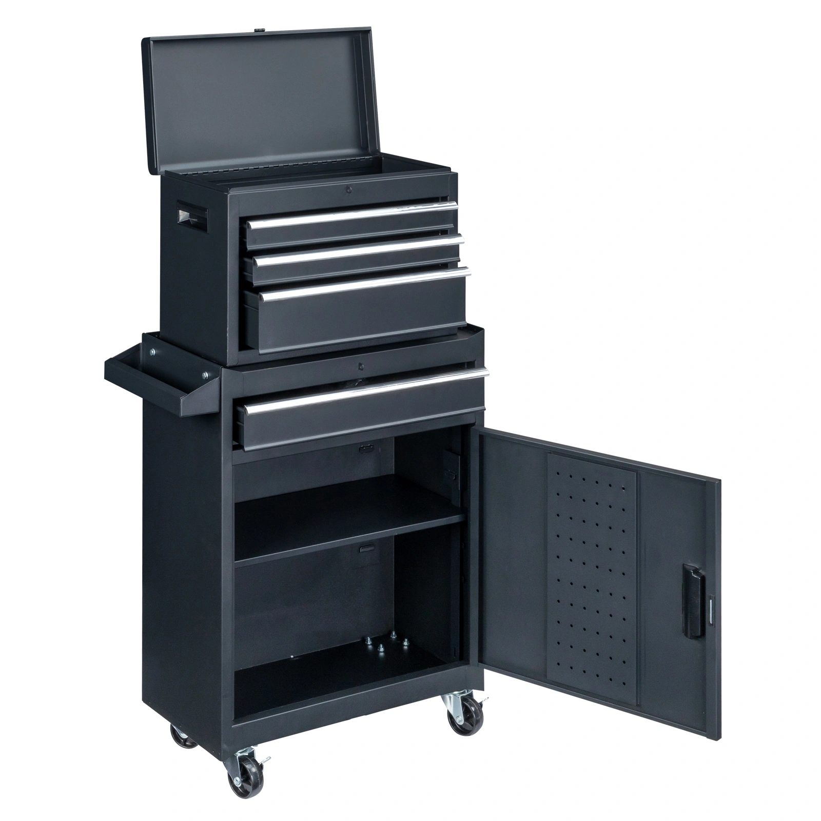 4 Drawstring Cabinet Steel Black Lock 330lb Instrument Cart Storage Room view 24