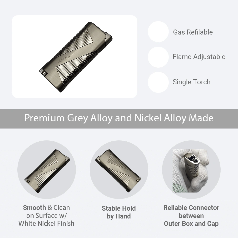 Legendex Pioneer Torch Lighter Silver Refillable Adjustable Flame Cigar Cigarette Kitchen Outdoor view 4