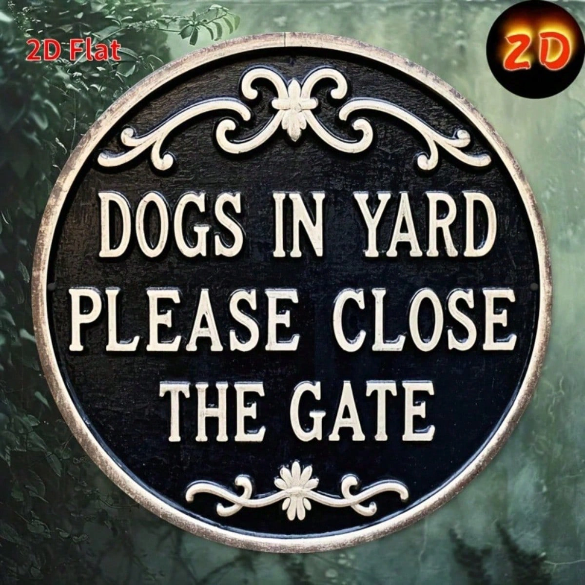 CIFbuy Dogs In Yard Please Close The Gate Round Metal Sign 8x8 Inch 2D Flat Printed Vintage Simple Wall Decor Funny Iron Art Sign 1Pcs (TikTok, TikTok, Pcs Self-pickup Logiopics)