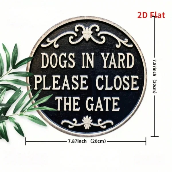CIFbuy Dogs In Yard Please Close The Gate Round Metal Sign 8x8 Inch 2D Flat Printed Vintage Simple Wall Decor Funny Iron Art Sign 1Pcs (TikTok, TikTok, Pcs Self-pickup Logiopics) view 2