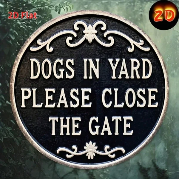 CIFbuy Dogs In Yard Please Close The Gate Round Metal Sign 8x8 Inch 2D Flat Printed Vintage Simple Wall Decor Funny Iron Art Sign 1Pcs (TikTok, TikTok, Pcs Self-pickup Logiopics)