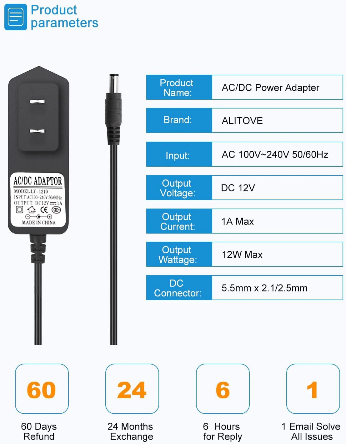 DC Power Supply Adapter 12V 1A 12 Volt 1 Amp AC to DC Converter for LED Strip Router CCTV TK/TEMU Self PickUp view 4