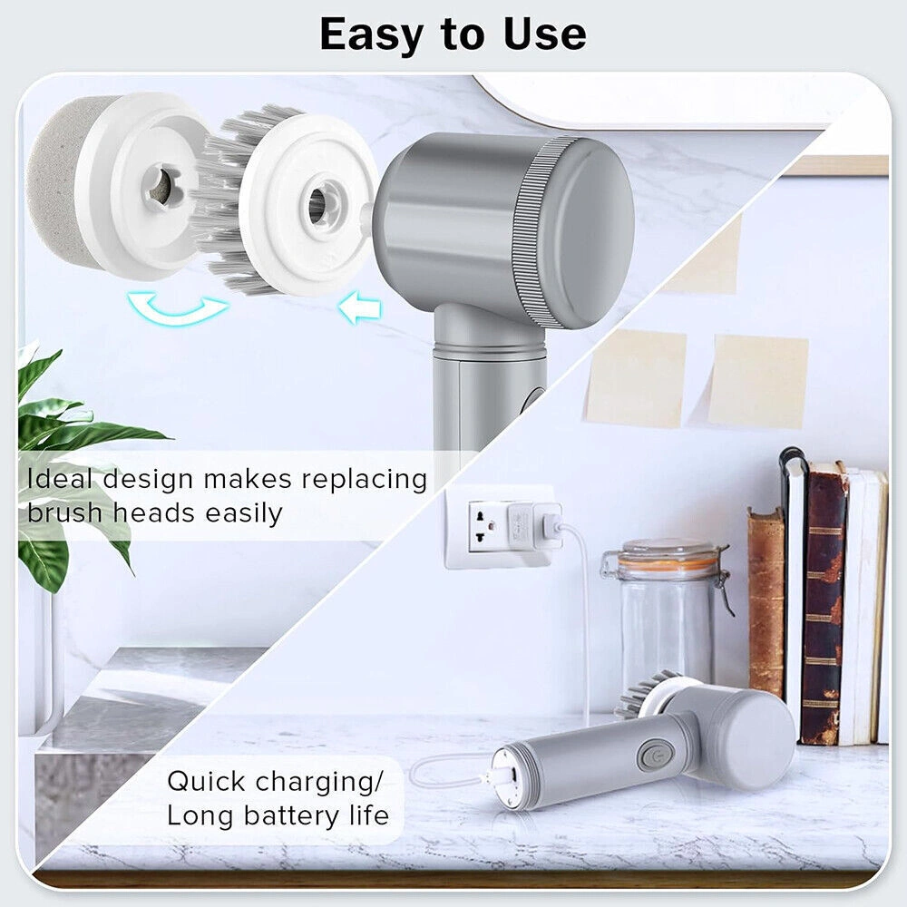 Rechargeable Cordless Electric Spin Scrubber, Turbo Cleaning Brush for Bathroom & Tile Cleaning view 3