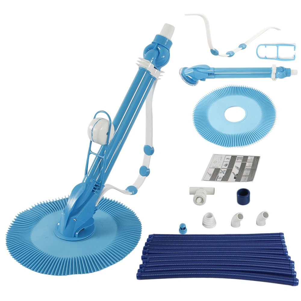 Auto Swimming Pool Cleaner with 10pcs Durable Hose, Suction Side Villa Type Robot Vacuum, Blue view 7