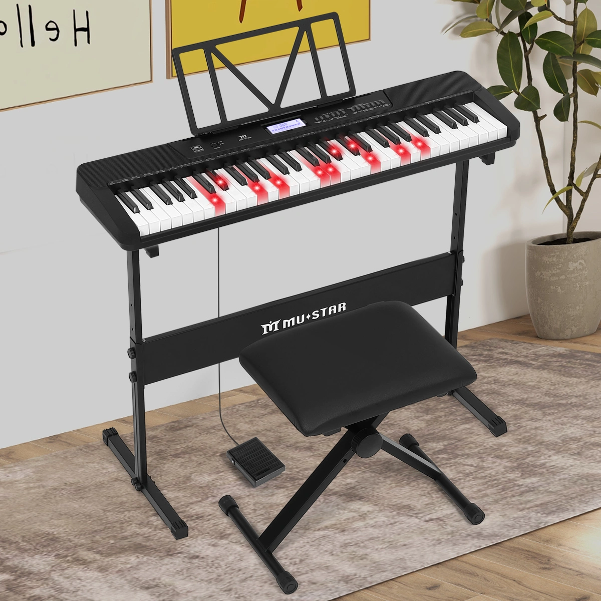 Electronic Keyboard 88 Keys, Full Size Digital Piano with Weighted Keys, MIDI USB Connected for Adults and Professionals view 2
