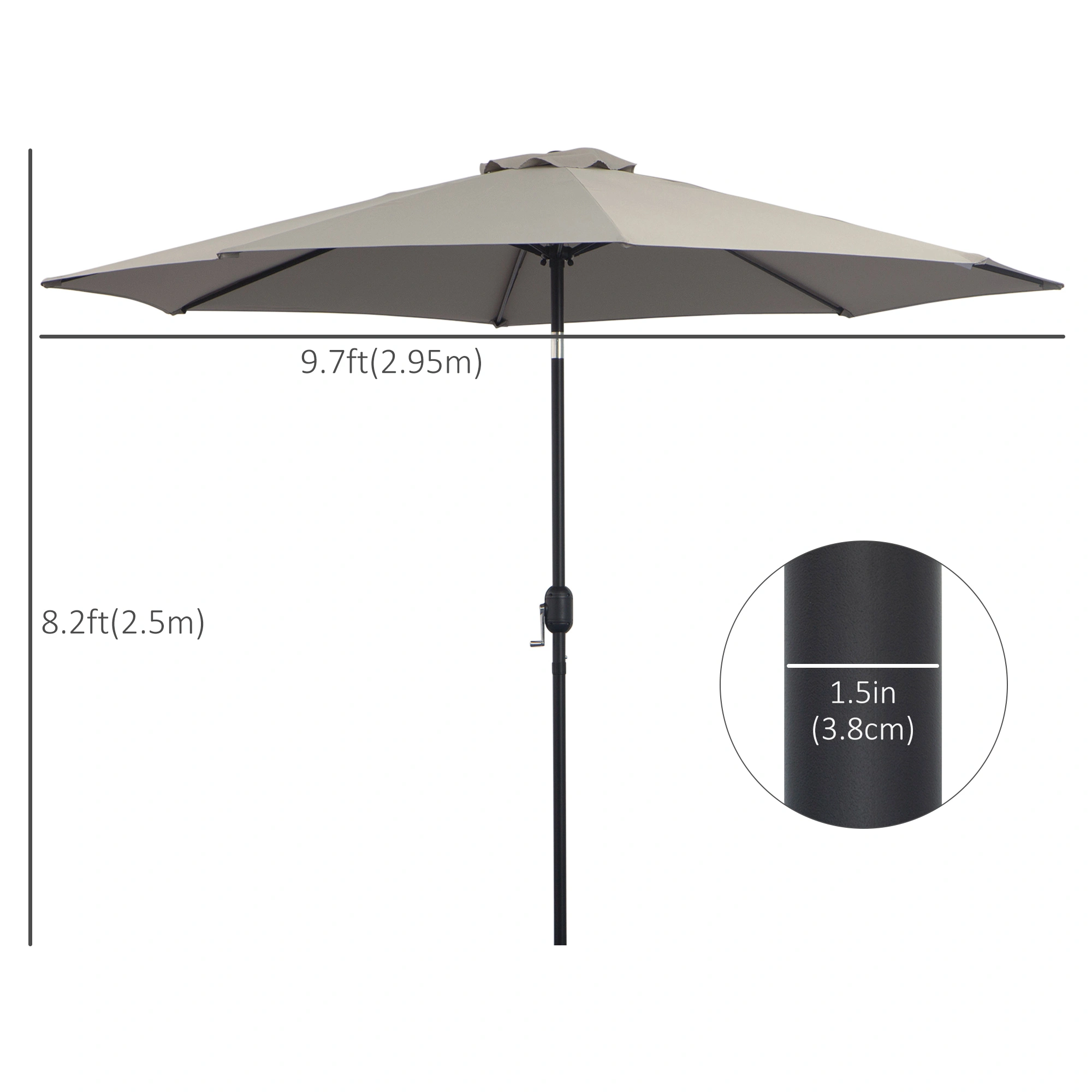 Commercial Grade Wall Mounted Umbrella Stand, 8-Hook Heavy Duty Metal Umbrella Rack, Indoor Outdoor Key Holder, Powder Coated Steel, Brushed Nickel view 2