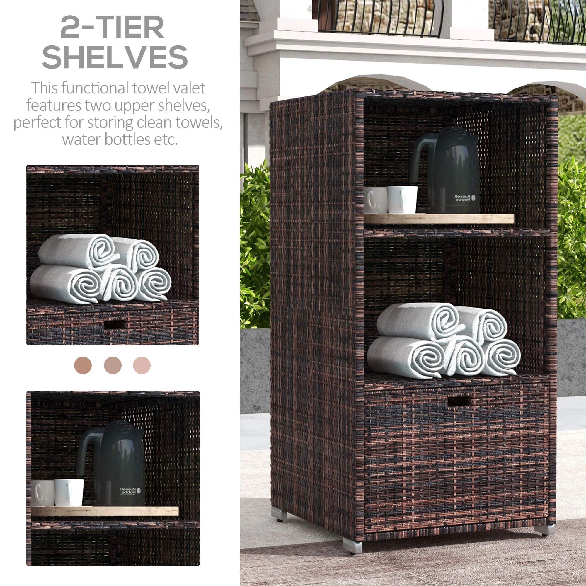 Bathroom Storage Organizer, Over The Toilet Rack, 3-Tier Bathroom Shelving Unit view 2