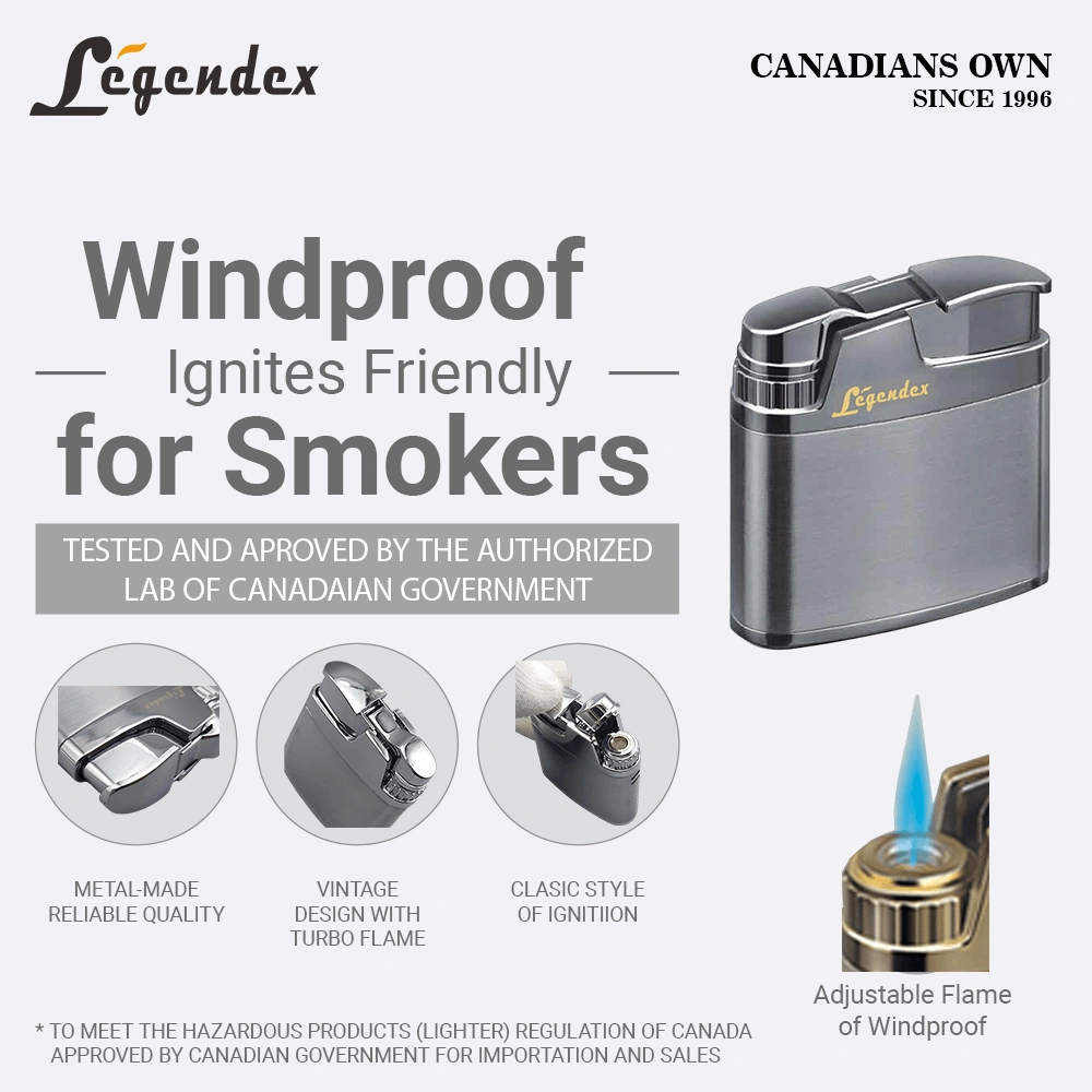 LEGENDEX CLIMBER Windproof Lighter, Antique Shiny Silver Vintage Jet Torch Refillable Adjustable Cigar view 2