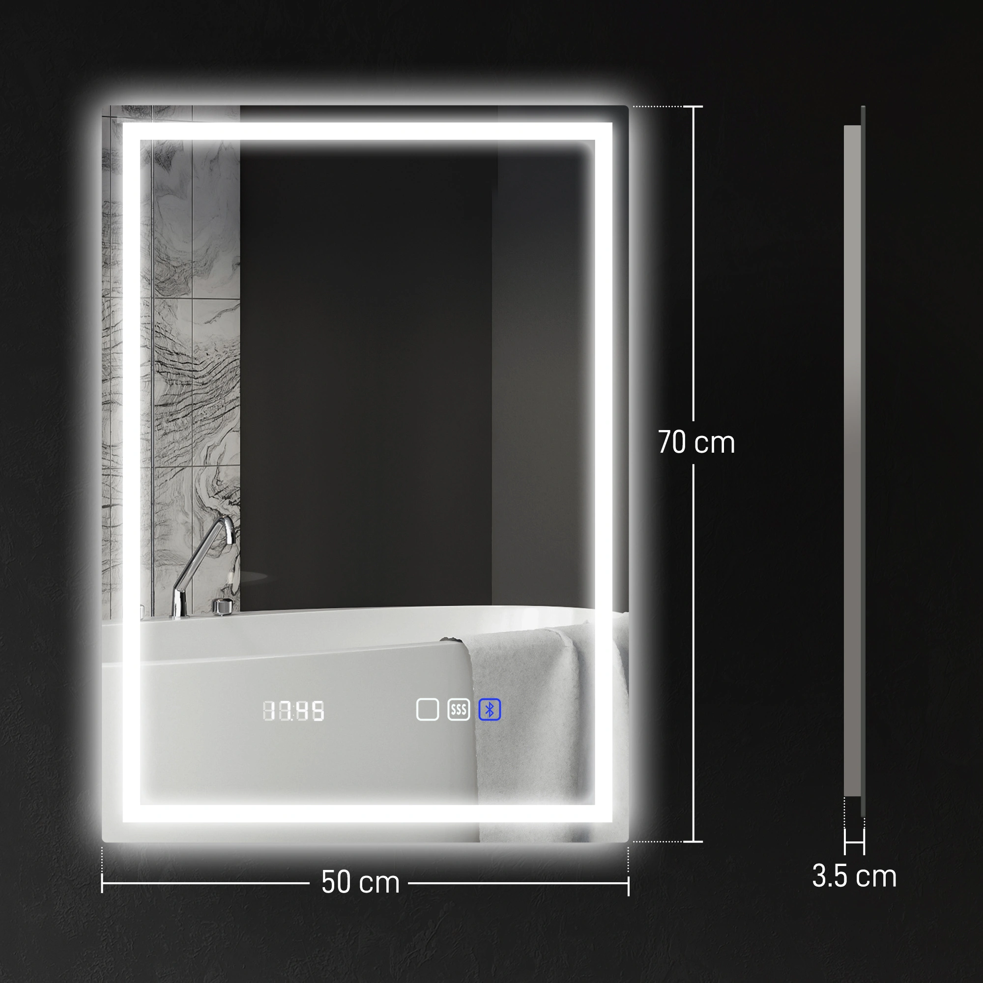 Modern Bathroom Cabinet with Mirror, Wall Mounted Storage Vanity, Sleek Design view 5