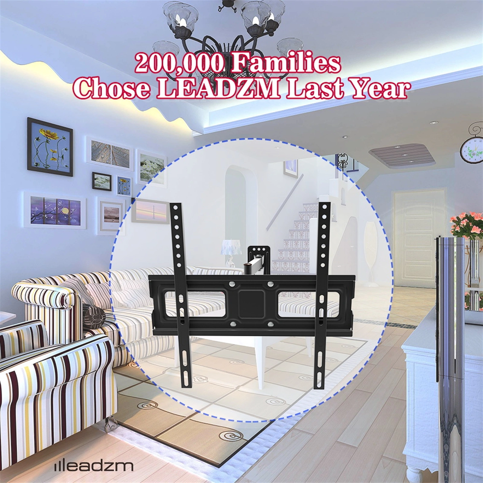 32-65" Single Pendulum Small Base TV Stand Tmxd-103 Bearing 35KG / VESE400*400 / Up And Down -10~ 10° view 14