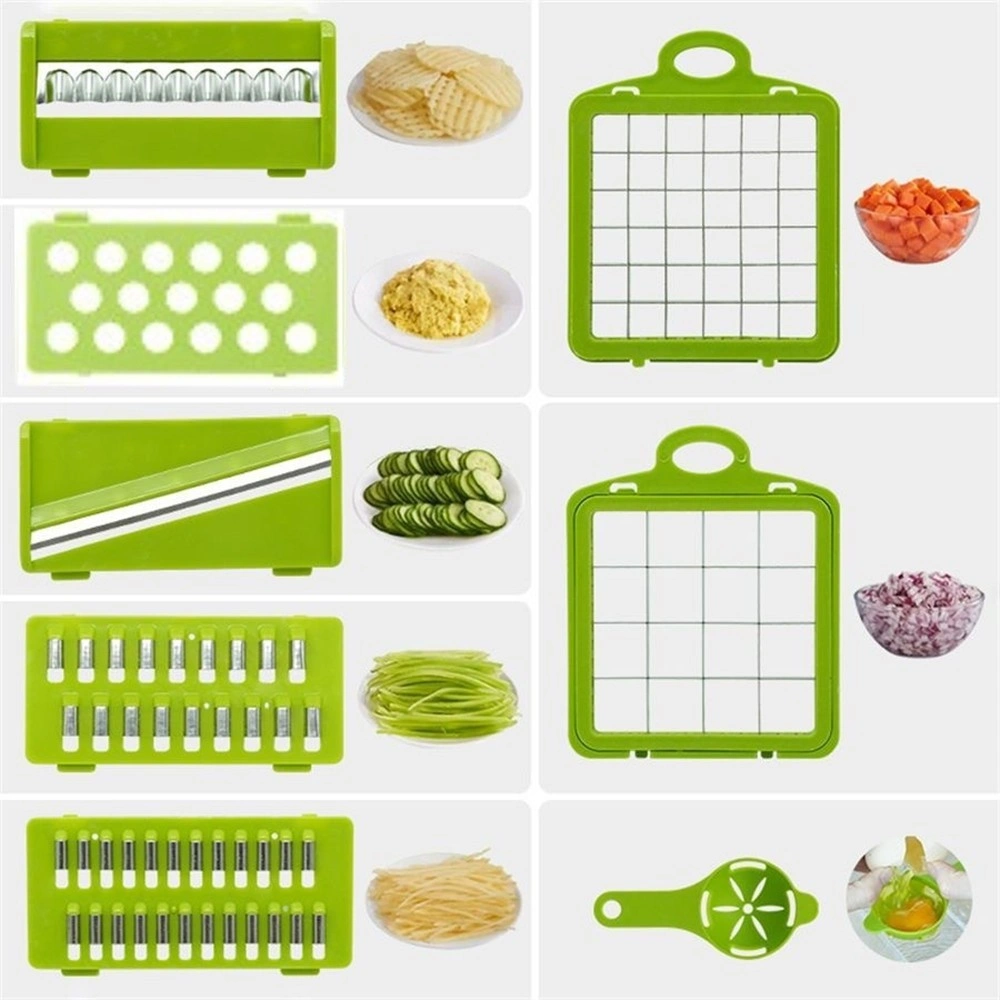 16-in-1 Vegetable Chopper & Mandolin Slicer, Fruit Dicer with Peeler, Multi-Function Kitchen Cutter view 3