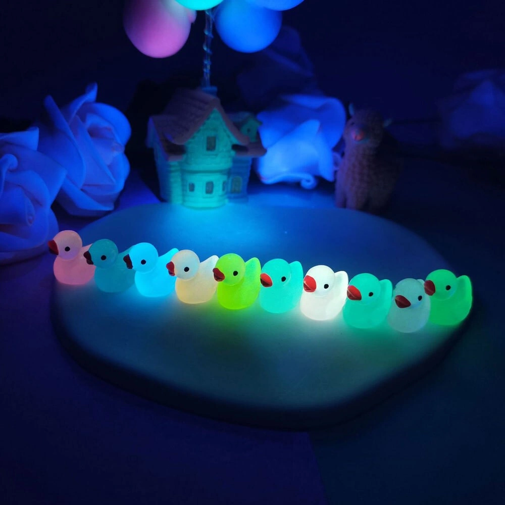 100X Glow In The Dark Mini Duck Toys Resin Luminous Tiny Duck Figures Party Favors Fillers view 4