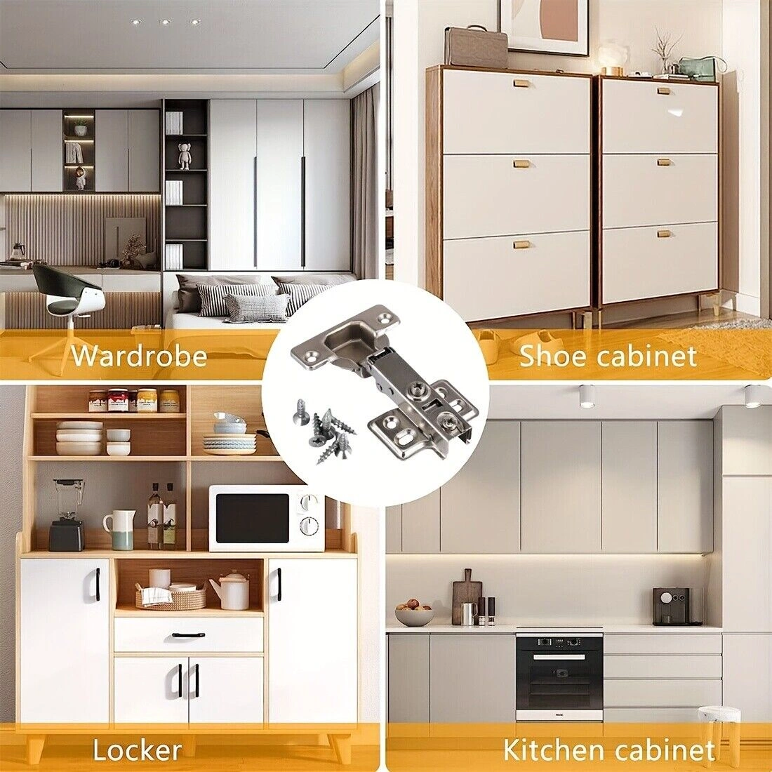 20Pcs Soft Close Cabinet Hinge Screws - 35MM Kitchen Cupboard Door Hardware Pack