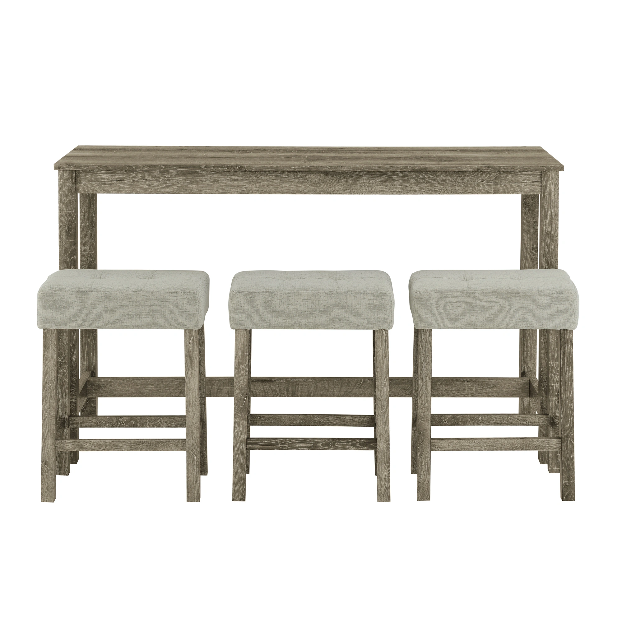 59" Bar Table with Power Outlet & 3 Upholstered Stools, 4 Piece Bar Height Dining Table Set for Living Room, Kitchen, Dining Room view 5