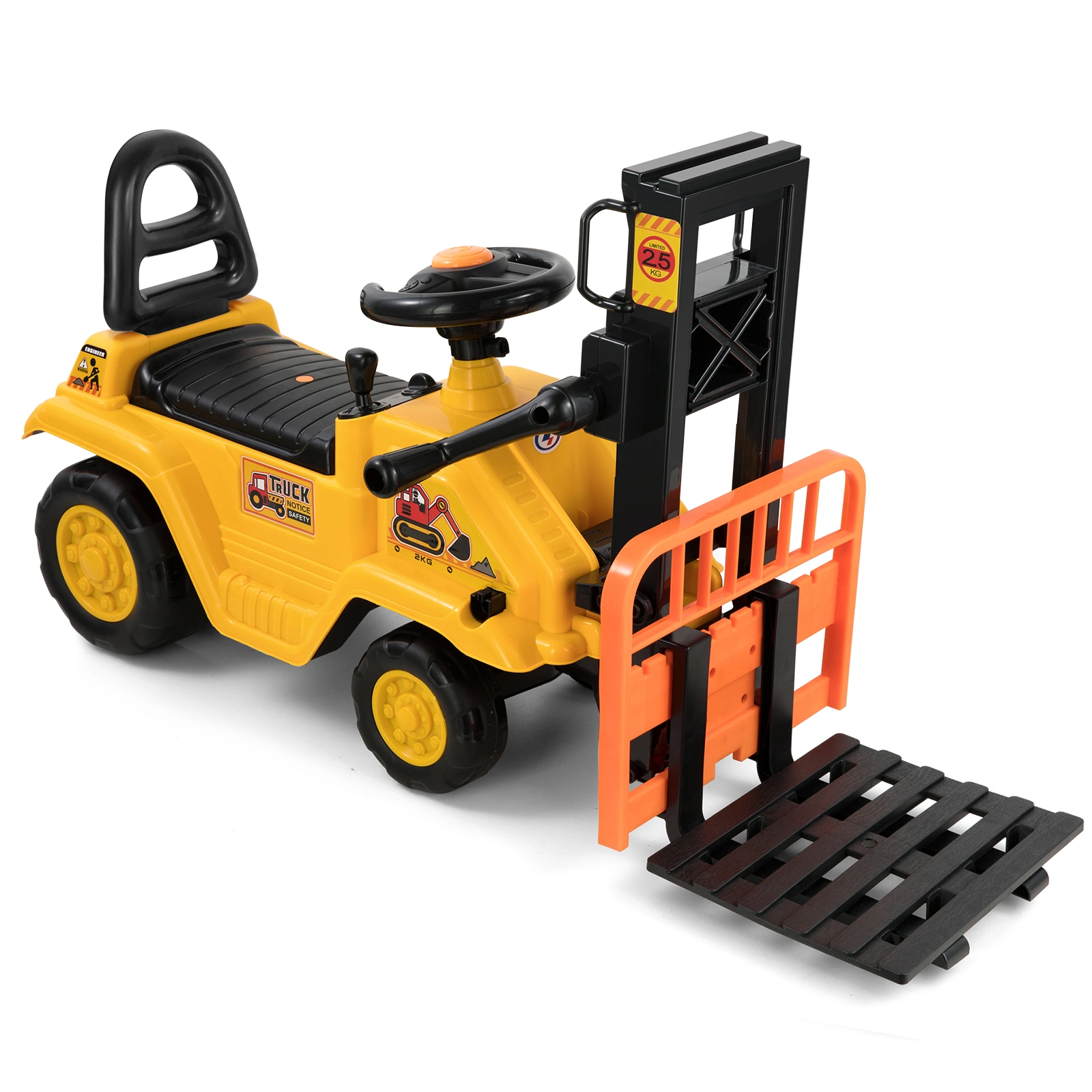 Children's Toy Forklift Slide with Built-in Storage Compartment Indoor Outdoor Play view 2