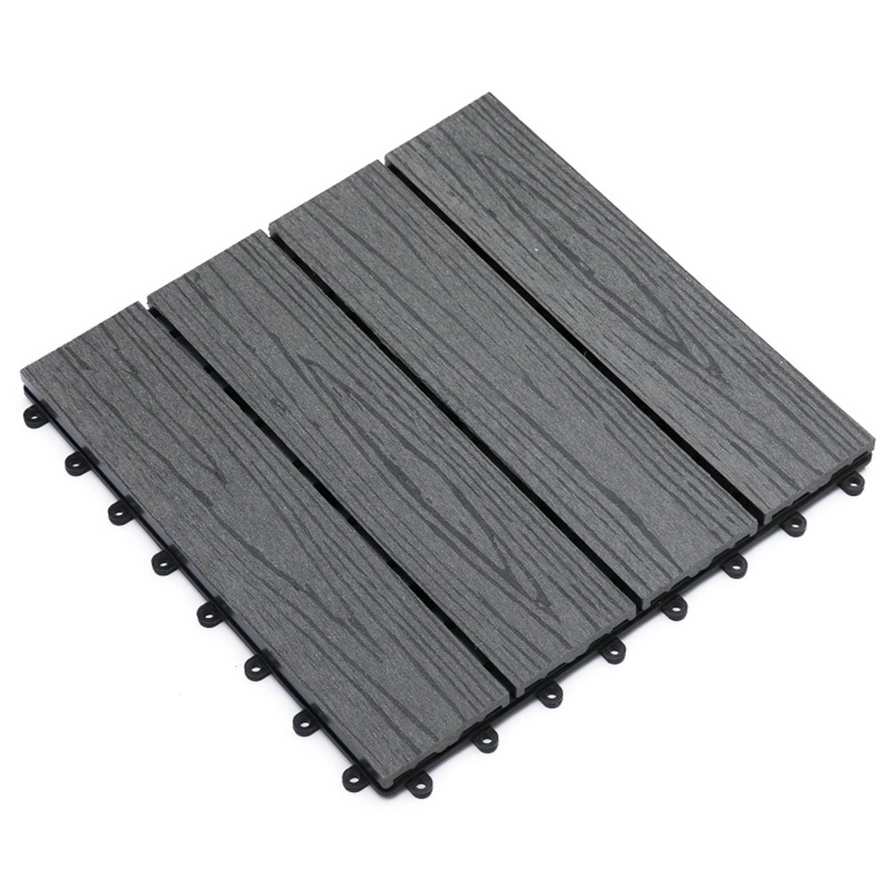 12" x 12" Interlocking Deck Tiles Pack of 11 Grey Outdoor Patio Flooring view 2