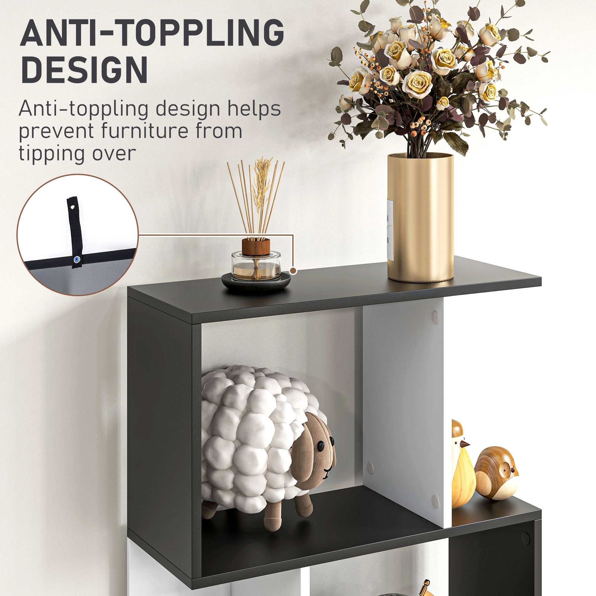 Floating Wall Shelf Bookcase with Storage Cabinet Design, Metal Frame for Bedroom & Office Use view 3