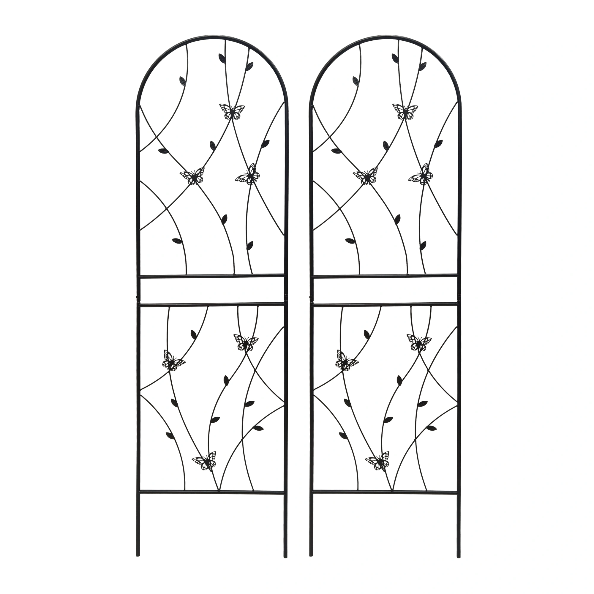 4 Pack Metal Garden Trellis 71" x 19.7" Rustproof Butterfly Wall Panel for Climbing Plants Outdoor Flower Support Black view 12