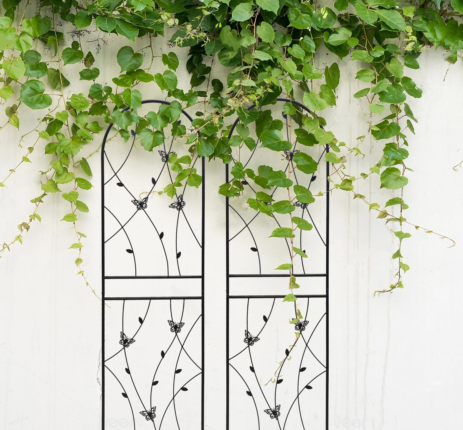 4 Pack Metal Garden Trellis 71" x 19.7" Rustproof Butterfly Wall Panel for Climbing Plants Outdoor Flower Support Black view 14