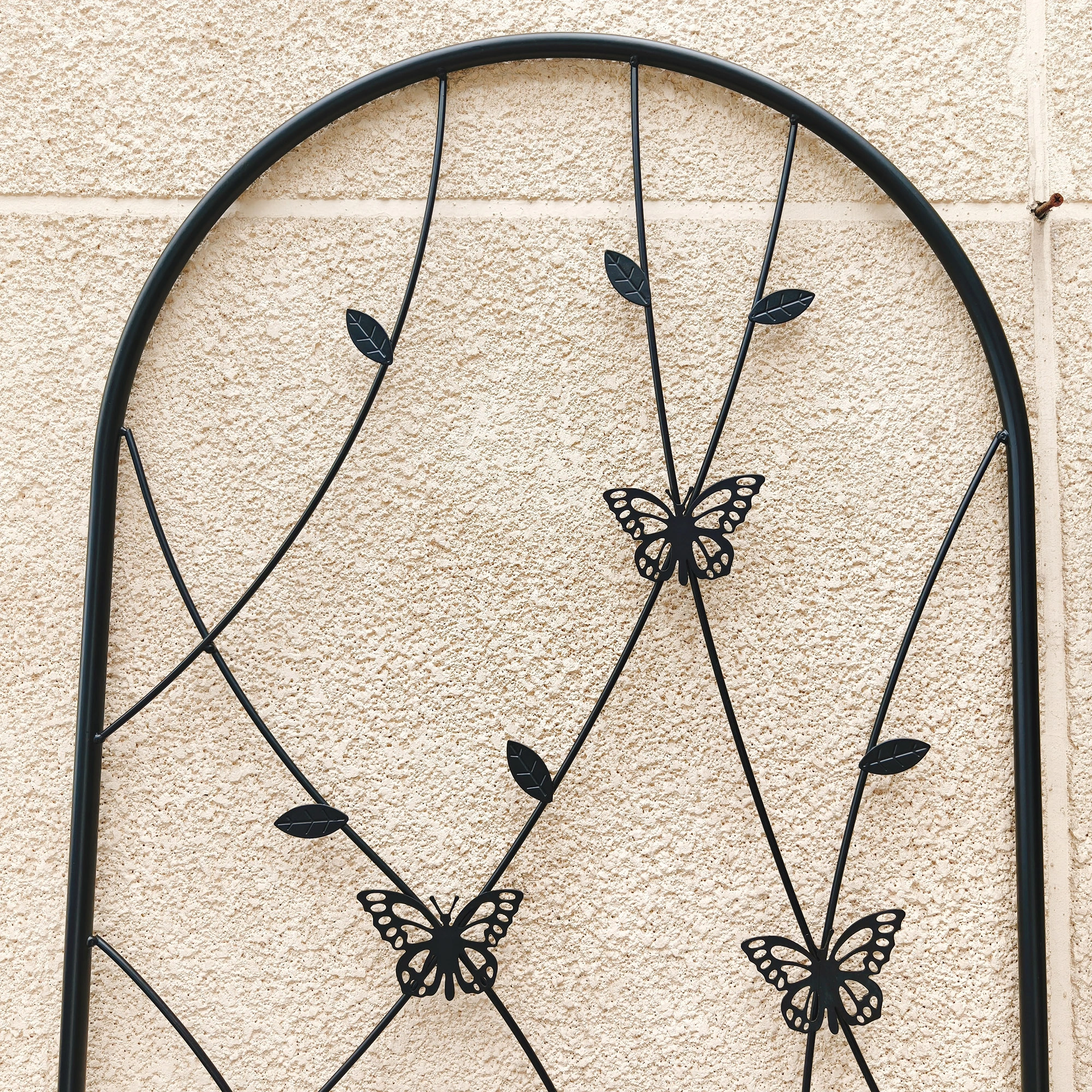 4 Pack Metal Garden Trellis 71" x 19.7" Rustproof Butterfly Wall Panel for Climbing Plants Outdoor Flower Support Black view 5
