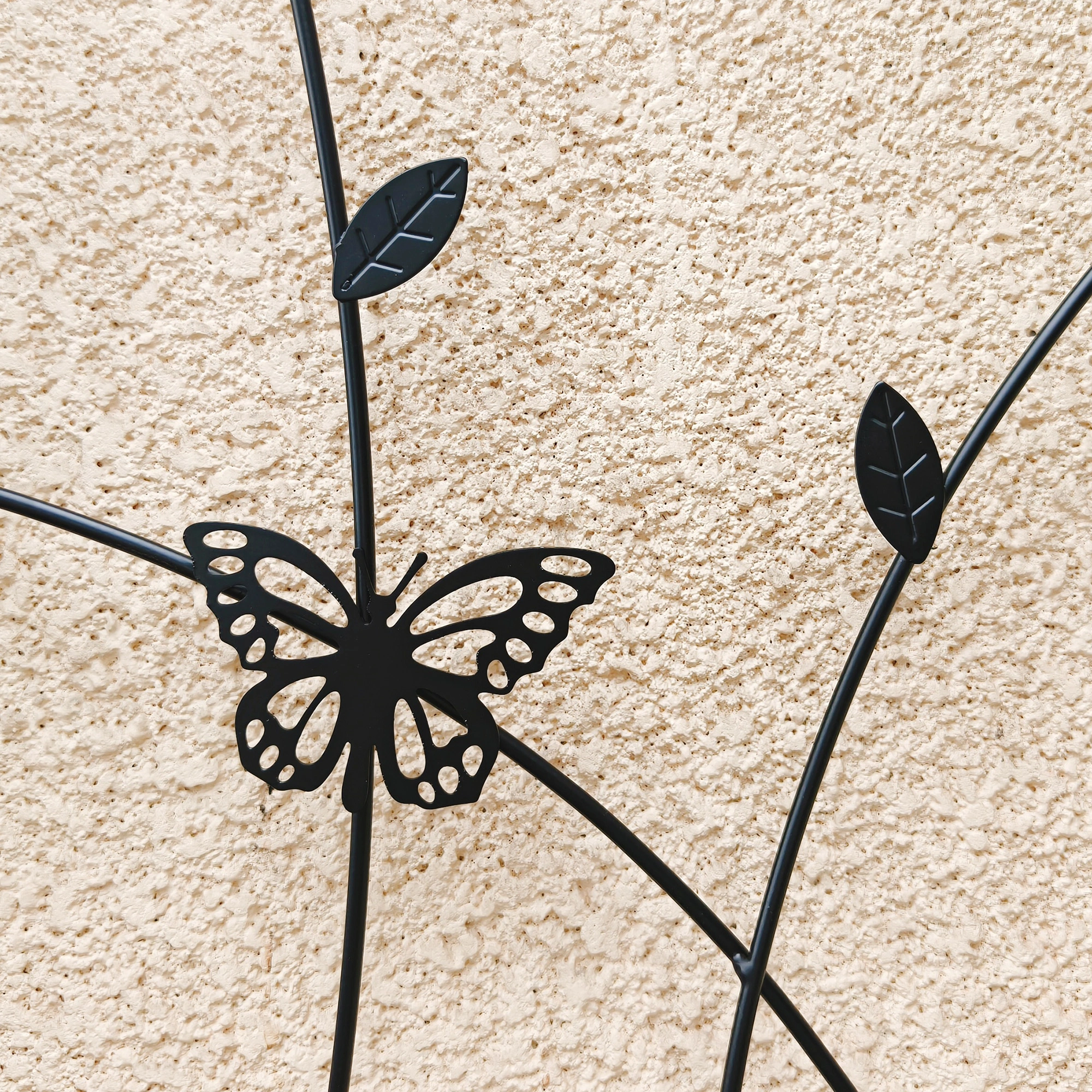 4 Pack Metal Garden Trellis 71" x 19.7" Rustproof Butterfly Wall Panel for Climbing Plants Outdoor Flower Support Black view 6
