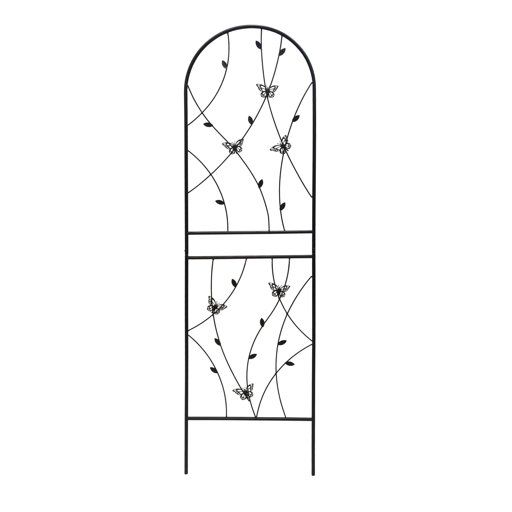 4 Pack Metal Garden Trellis 71" x 19.7" Rustproof Butterfly Wall Panel for Climbing Plants Outdoor Flower Support Black view 7