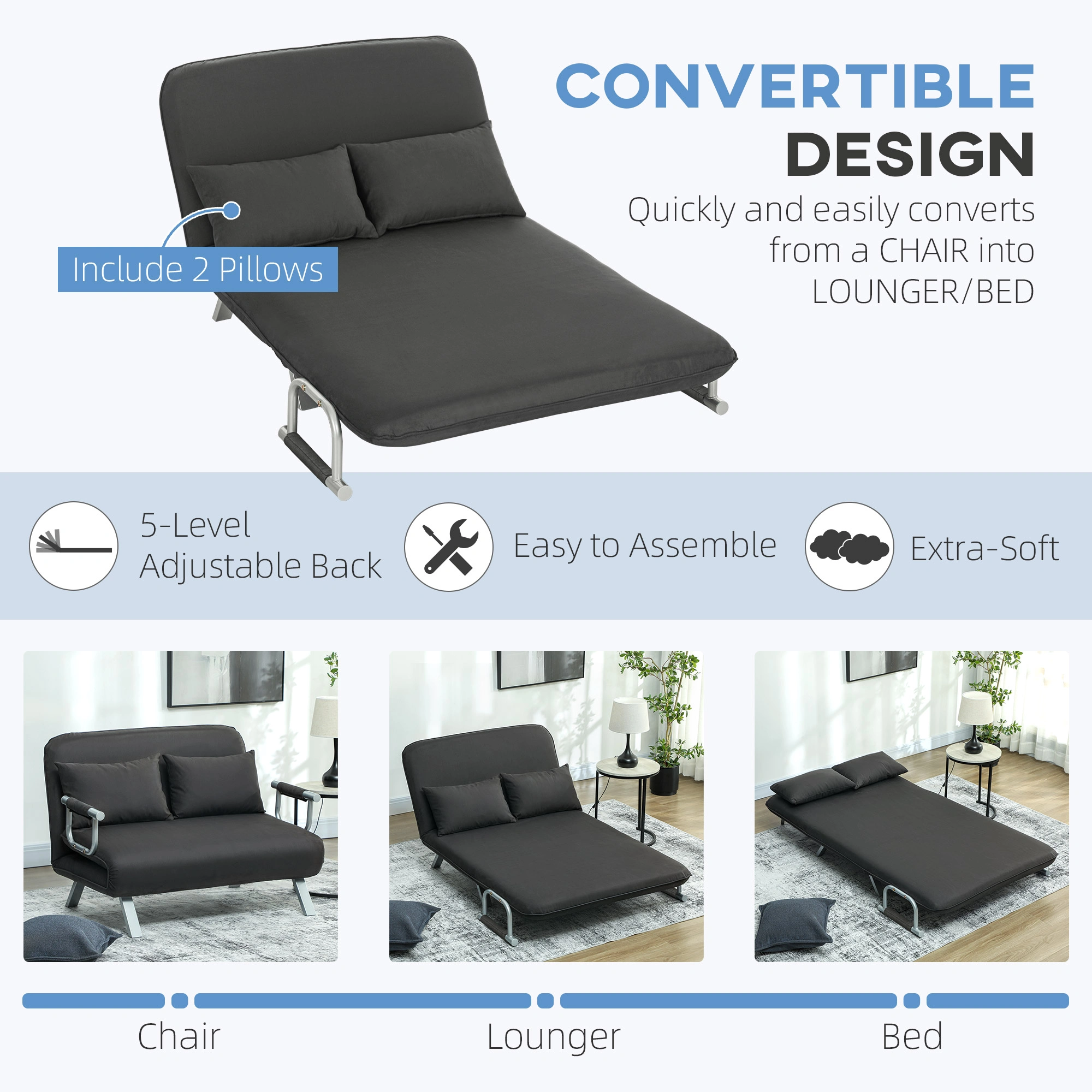Luxury PU Leather Accent Sofa Chair with Cushion - Elegant Single-Seater Armchair for Living Room view 3