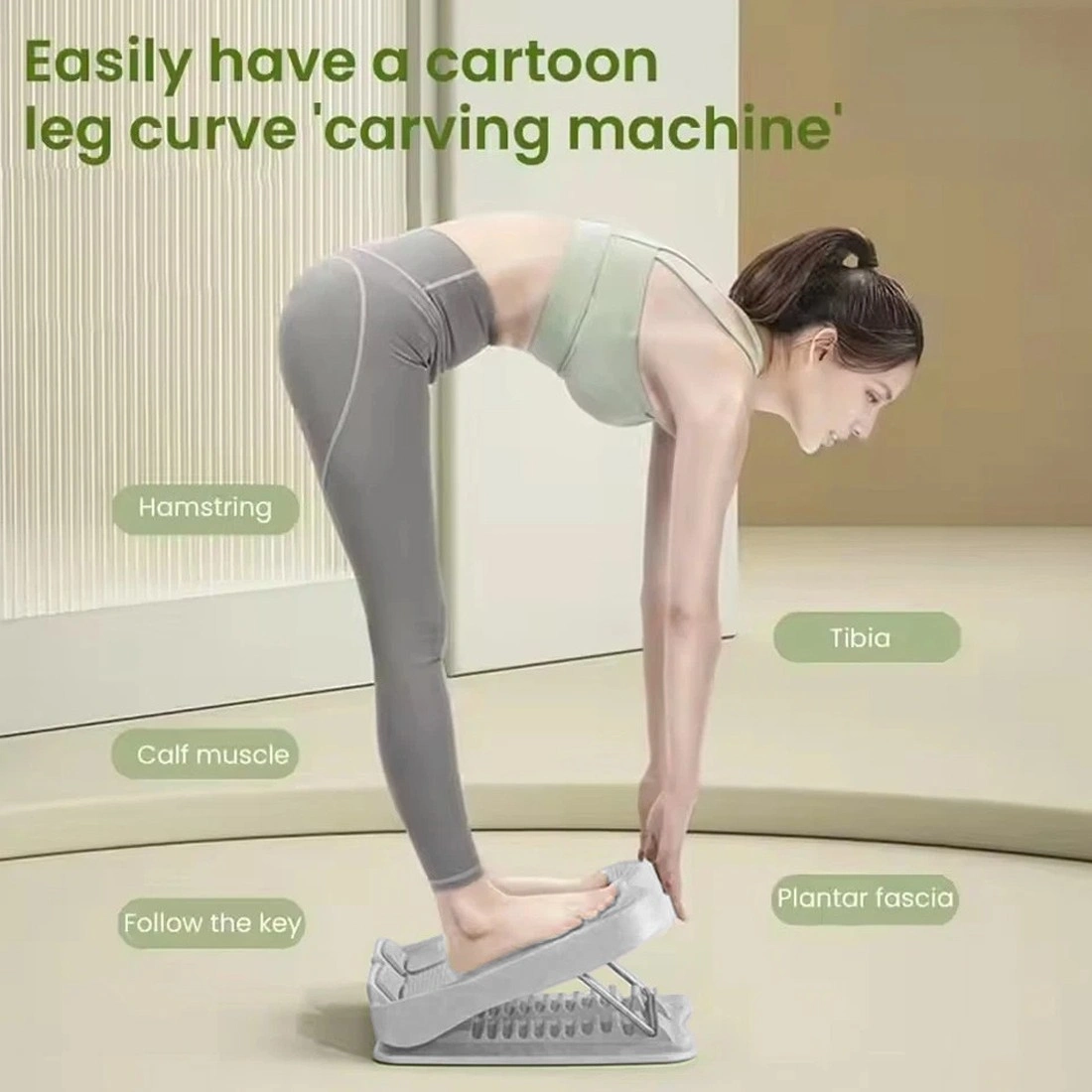 Adjustable Calf Stretch Board - Foldable Ankle Mobility Trainer Stretcher - Grey view 2