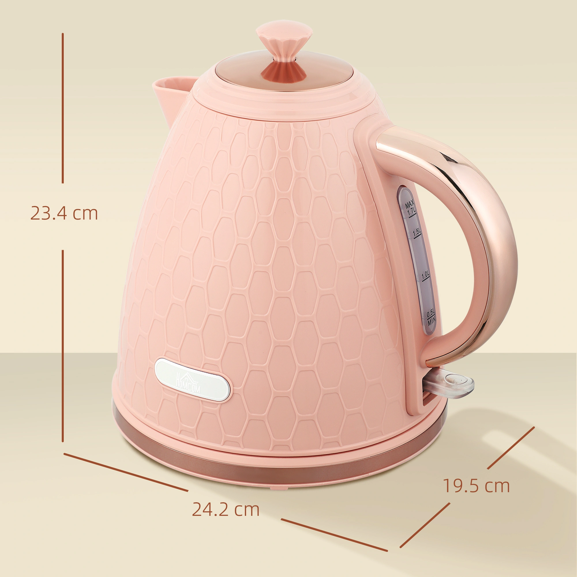 Electric Kettle 1.7L Rapid Boil, Stainless Steel, Auto Shut-Off, Boil-Dry Protection, BPA-Free view 2
