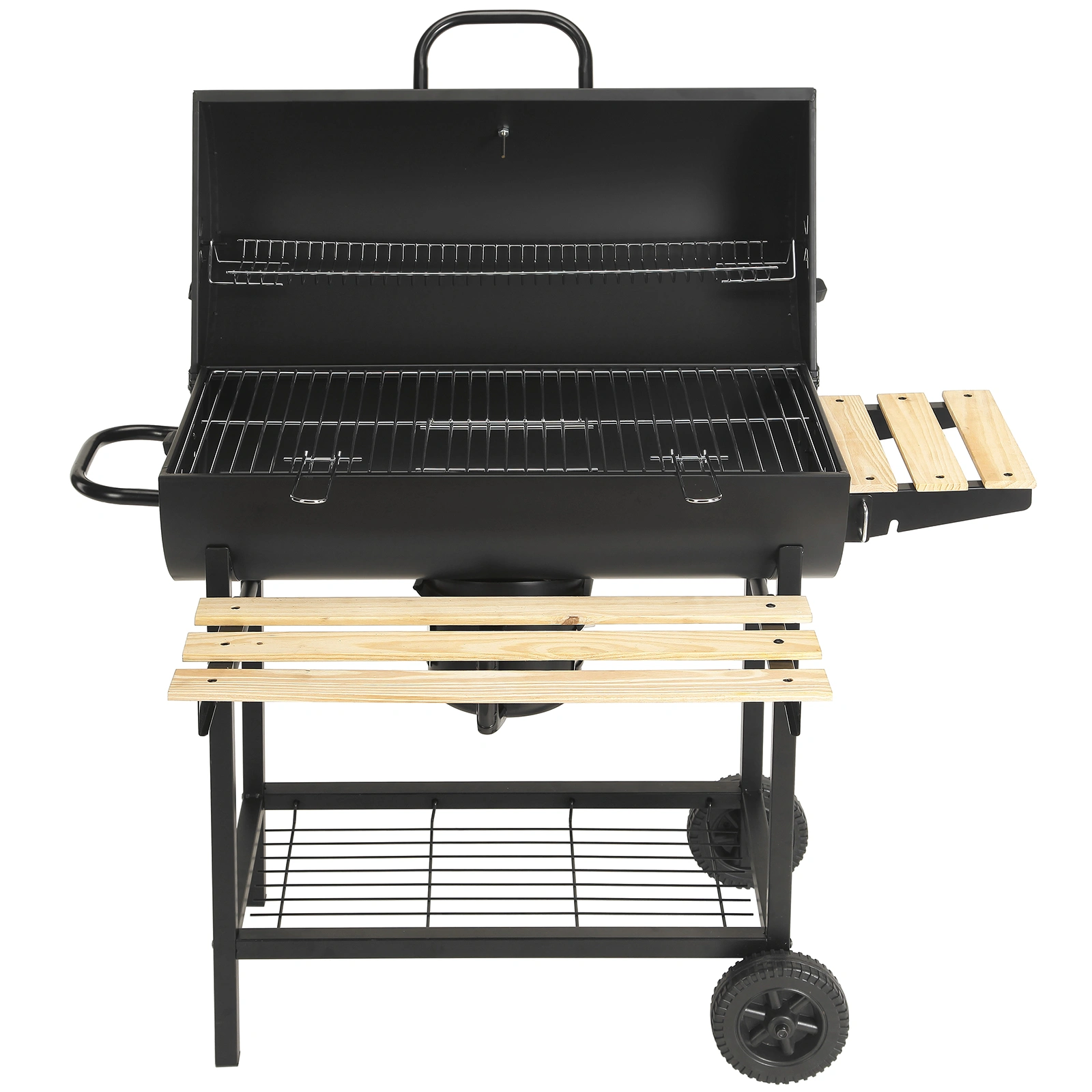 Heavy Duty BBQ Grill Station, Outdoor Gas Grill with Side Shelves, Portable Charcoal Griddle for Patio Backyard Camping view 2