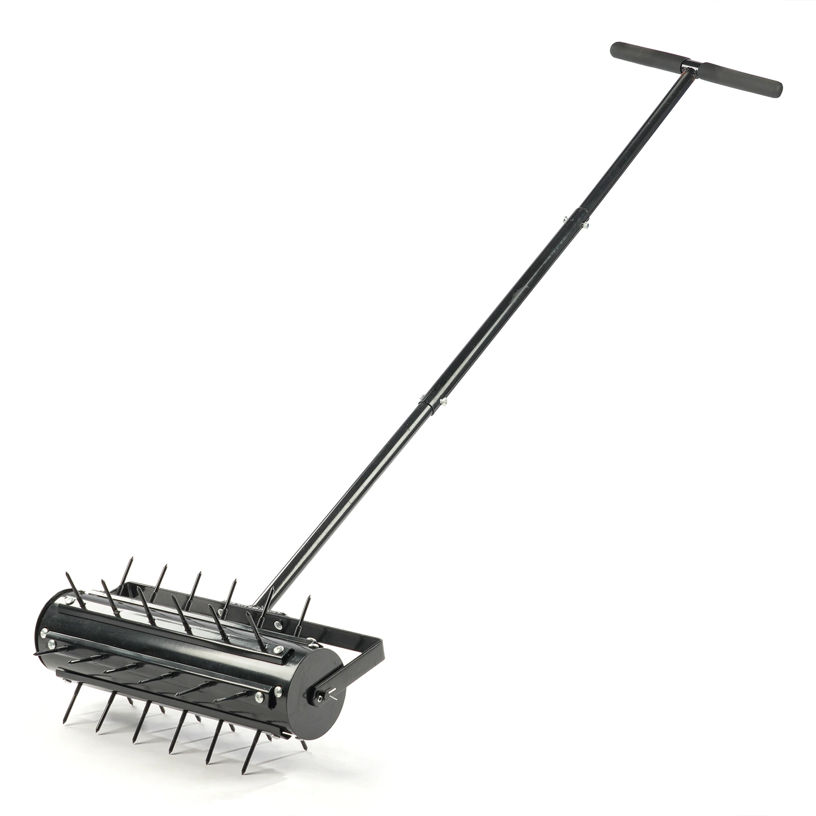 17-inch Lawn Aerator, Rolling Aerator Lawn Tool with T-shaped Handle, Heavy Duty Lawn Aerator Tool, Grass Aerator & Garden Tools for Aeration & Soil Health, Black