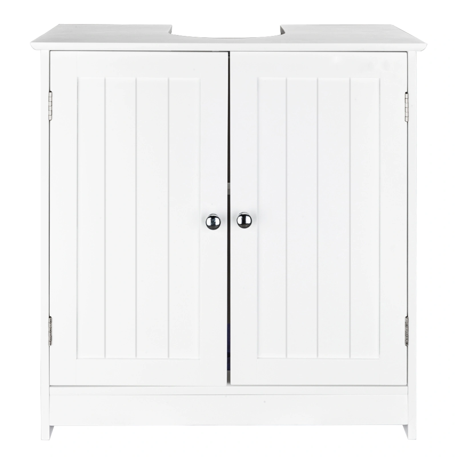 White Bathroom Sink Cabinet with Storage, Under Sink Vanity Organizer, Waterproof Sink Side Storage Shelf view 2
