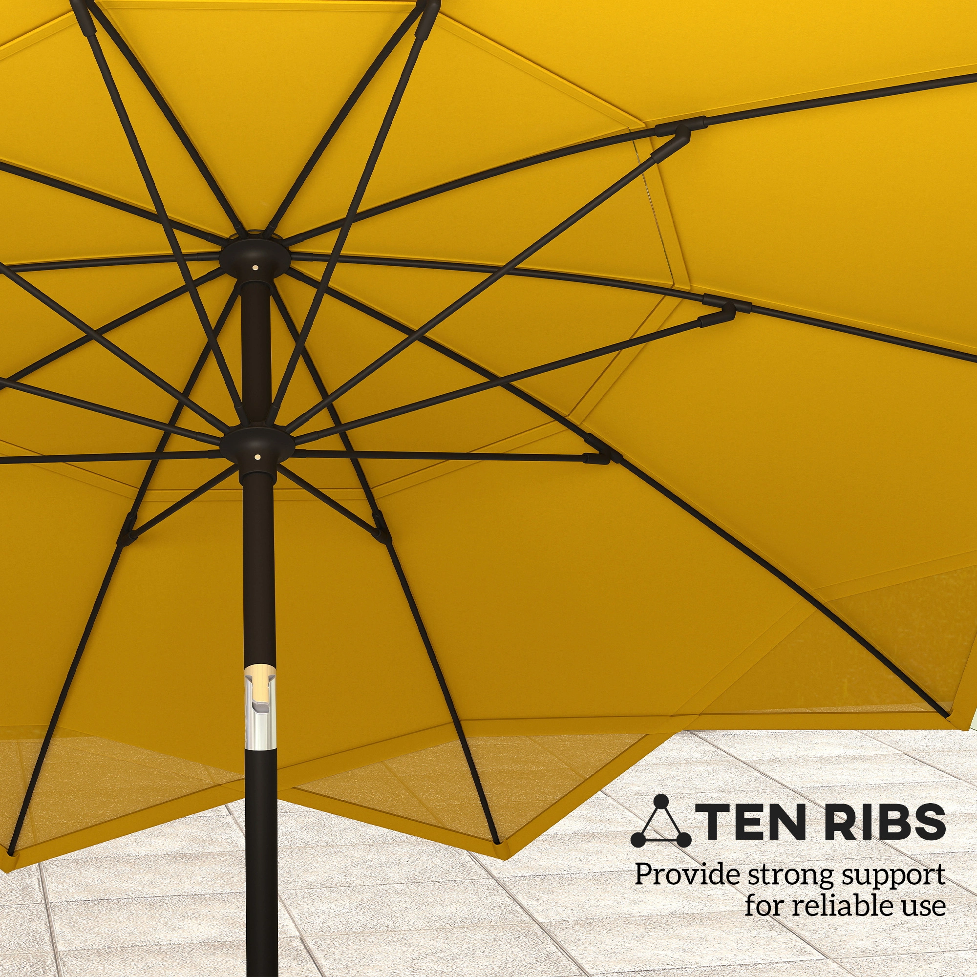 Outdoor Beach Umbrella - Heavy Duty Sun Shade Canopy for Patio & Poolside view 3