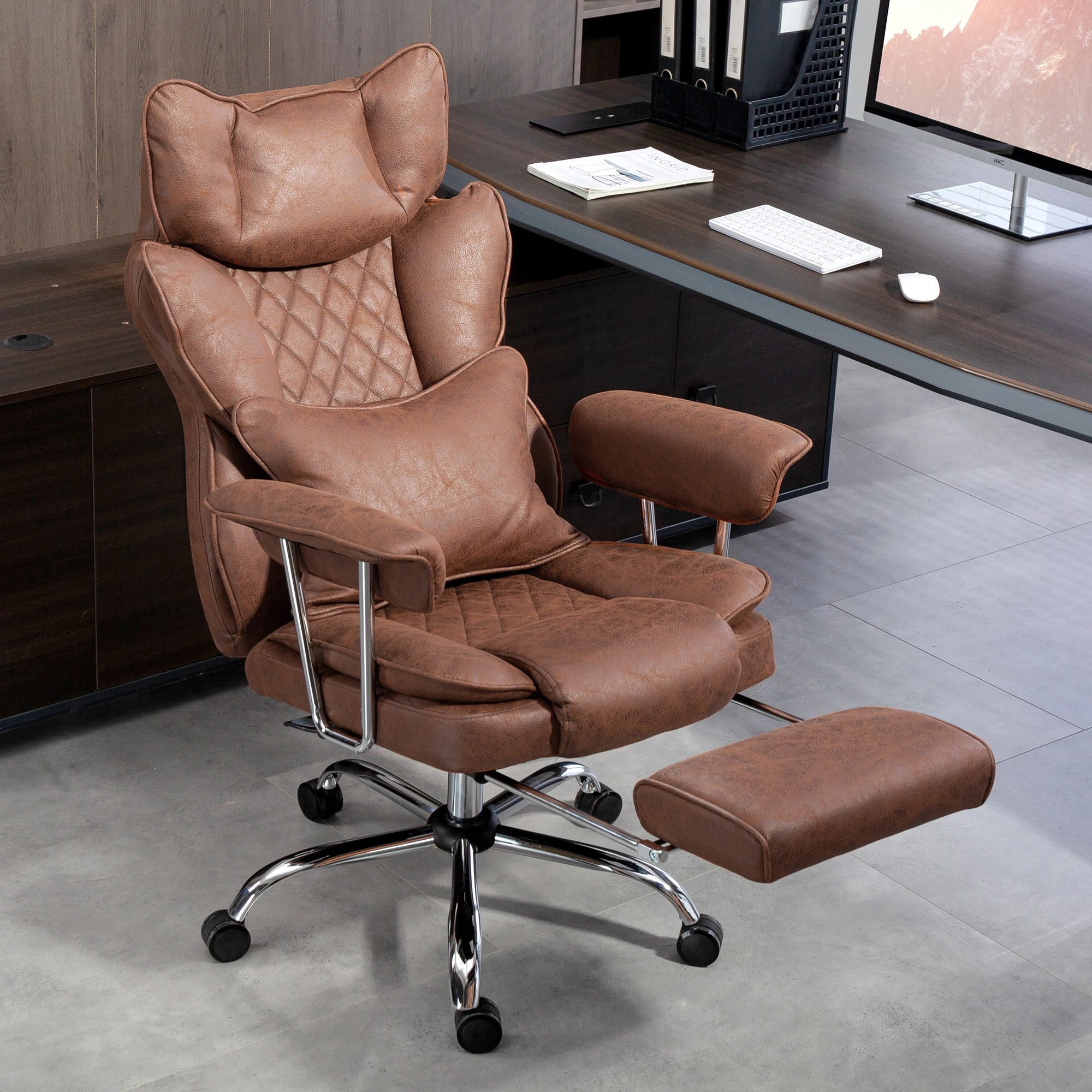 Ergonomic Massage Office Chair - Adjustable Height Swivel Computer Desk Chair