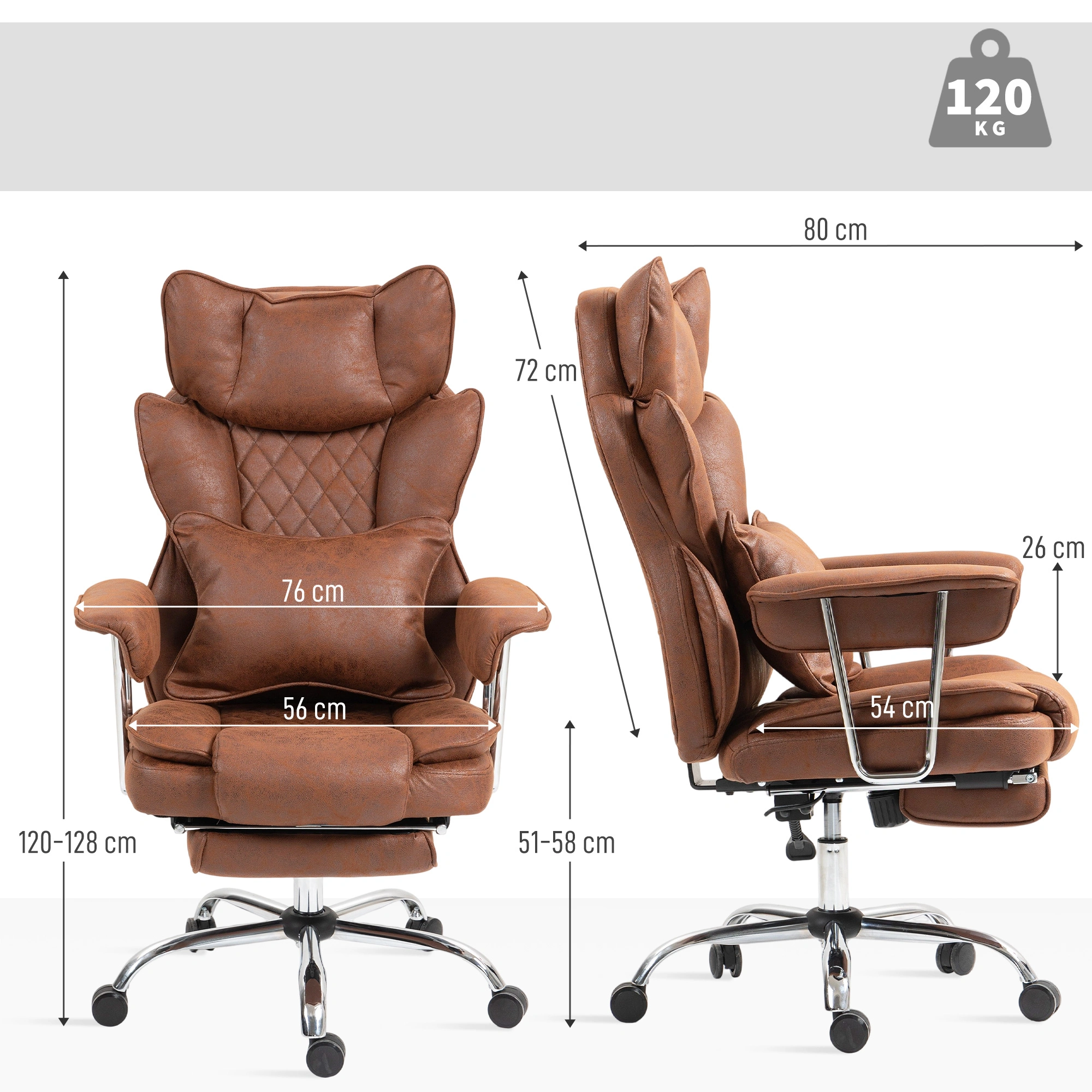 Ergonomic Massage Office Chair - Adjustable Height Swivel Computer Desk Chair view 2