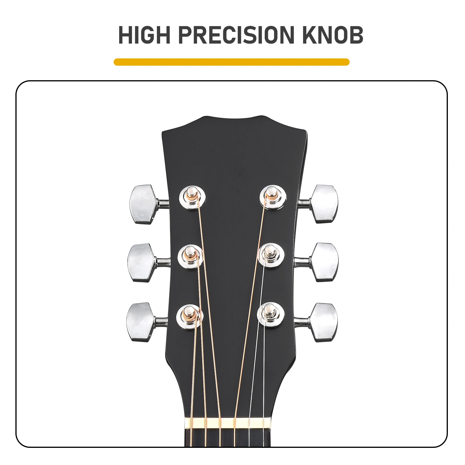 40 Inch Acoustic Guitar for Beginners, GA Body, Basswood, Matte Black, 6-String Student Folk Guitar with Case, Picks & Strap view 3