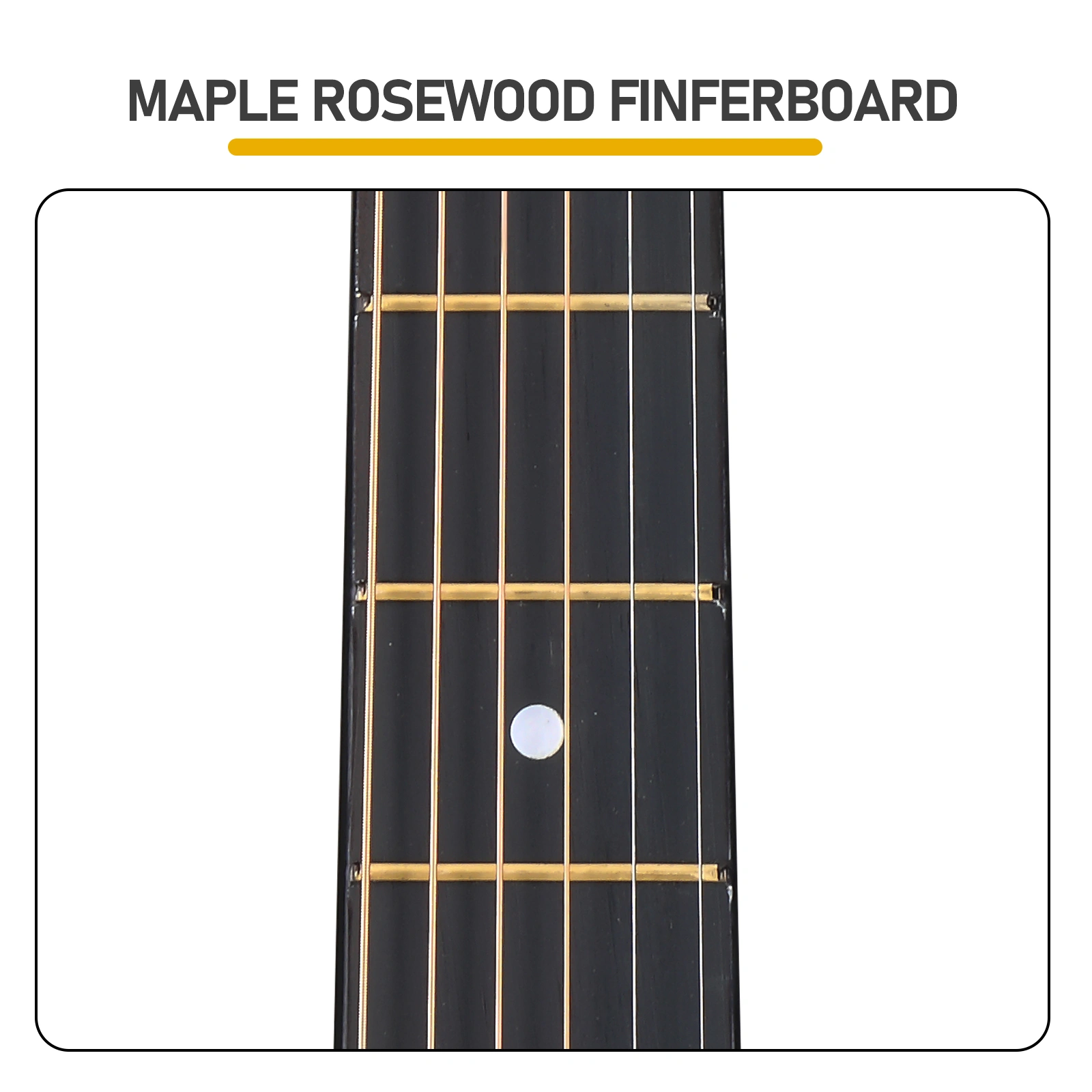 40 Inch Acoustic Guitar for Beginners, GA Body, Basswood, Matte Black, 6-String Student Folk Guitar with Case, Picks & Strap view 4
