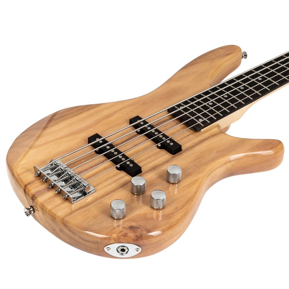 GIB Electric 5 String Bass Guitar Full Size Bag Strap Pick Connector Wrench Tool Burlywood view 17