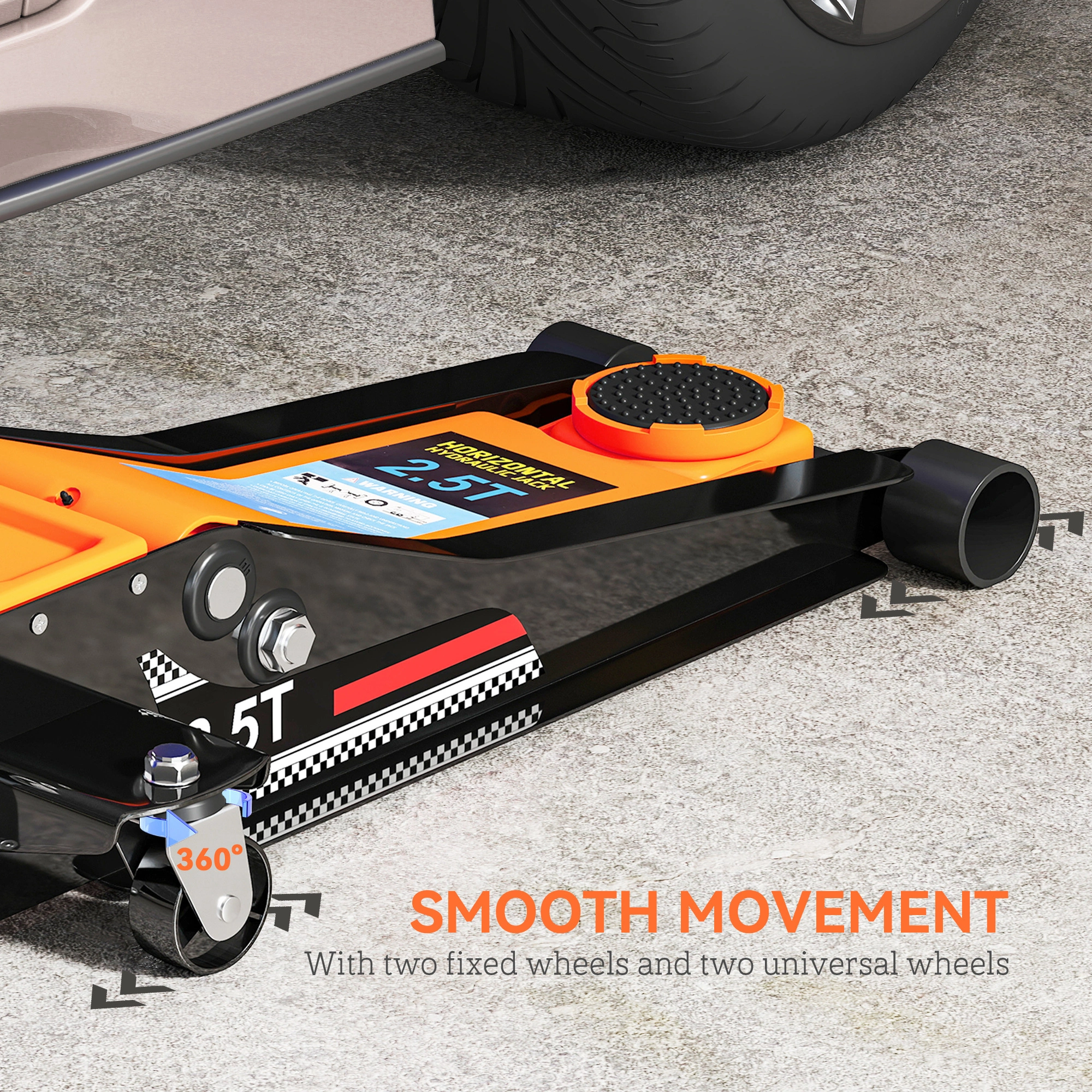 Heavy Duty Car Jack, 2 Ton Low Profile Hydraulic Floor Jack, Quick Lift Automotive Service Tool view 4