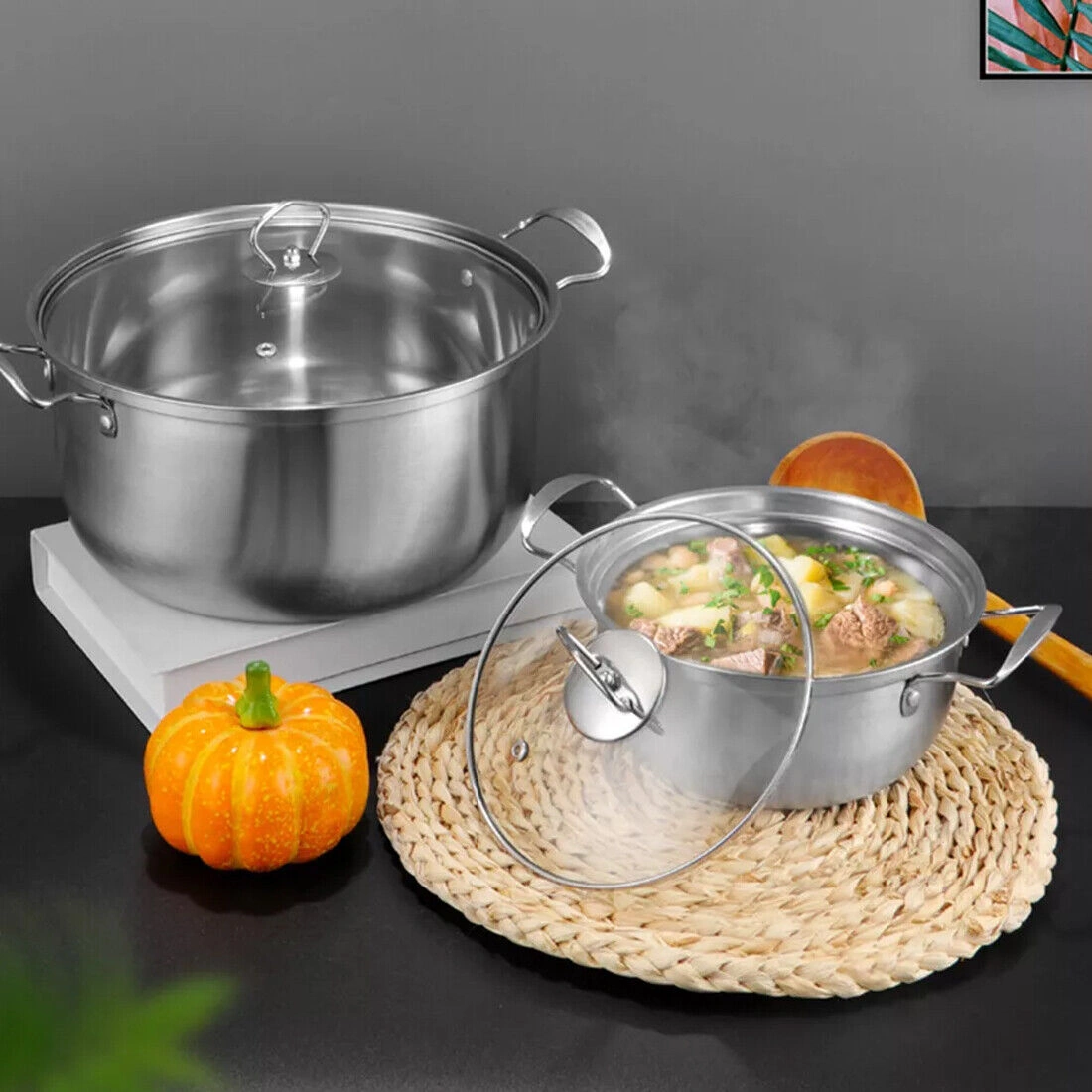 11-Piece Stainless Steel Induction Cookware Set, Non-Stick Pots and Pans with Lids, All Stove Compatible view 4