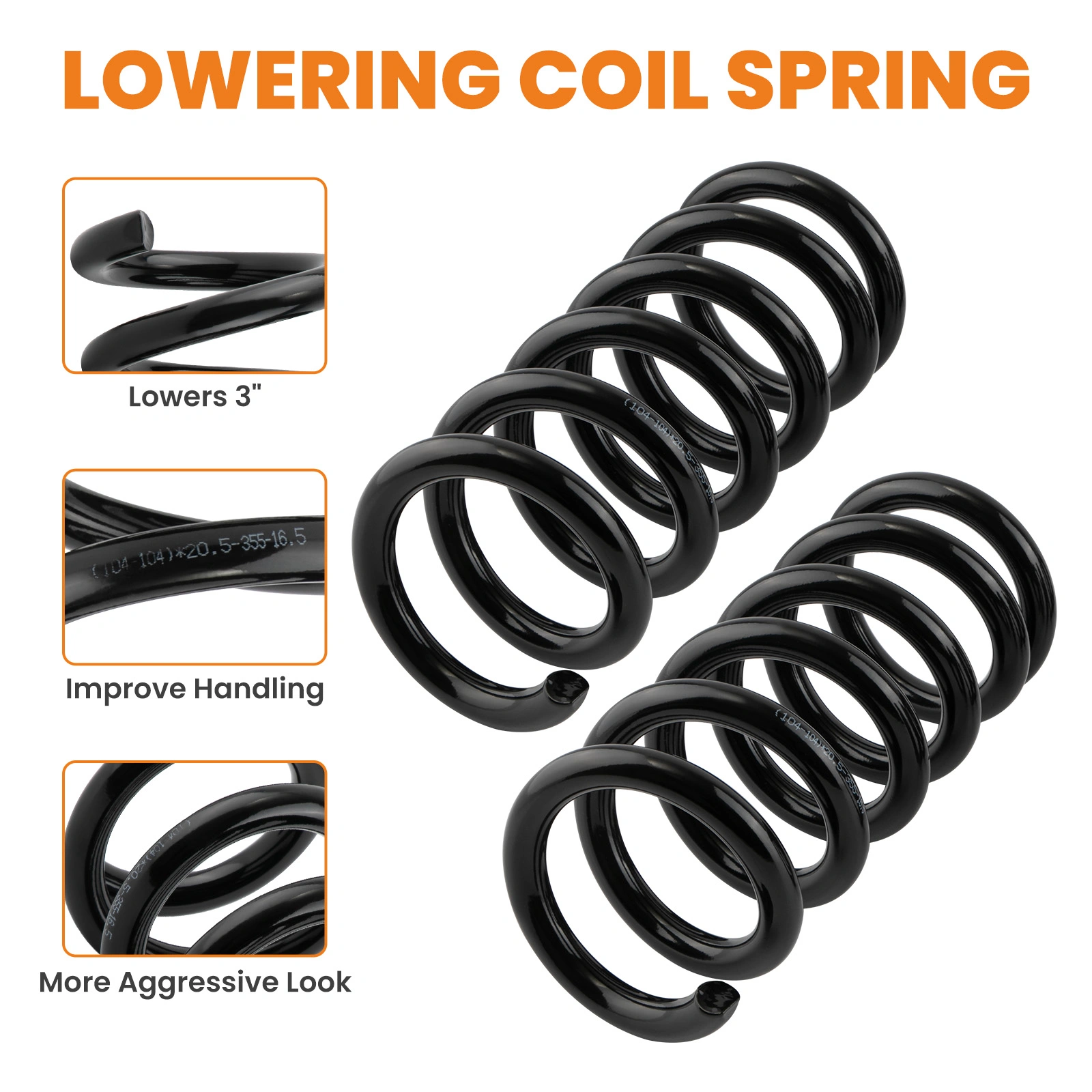 3" Front Lowering Coil Spring Drop Kit for Chevy GMC C1500 Sierra Silverado 1988-1998 view 3