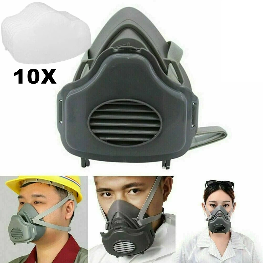 Reusable Half Face Cover Respirator Dust Mask for Woodworking Painting Welding