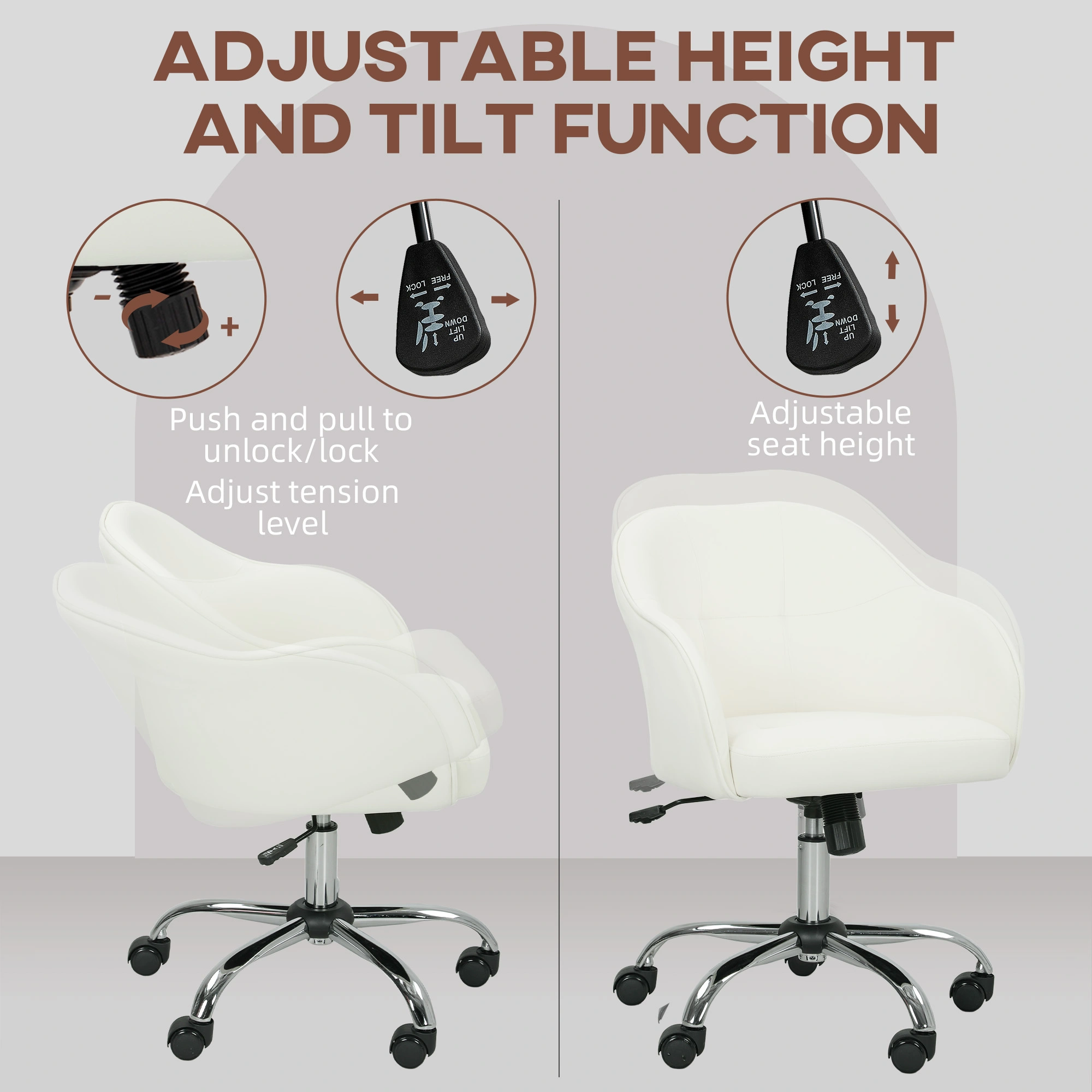 Massage Office Chair with Lumbar Support, Ergonomic Executive Office Chair, High Back Swivel Chair view 5