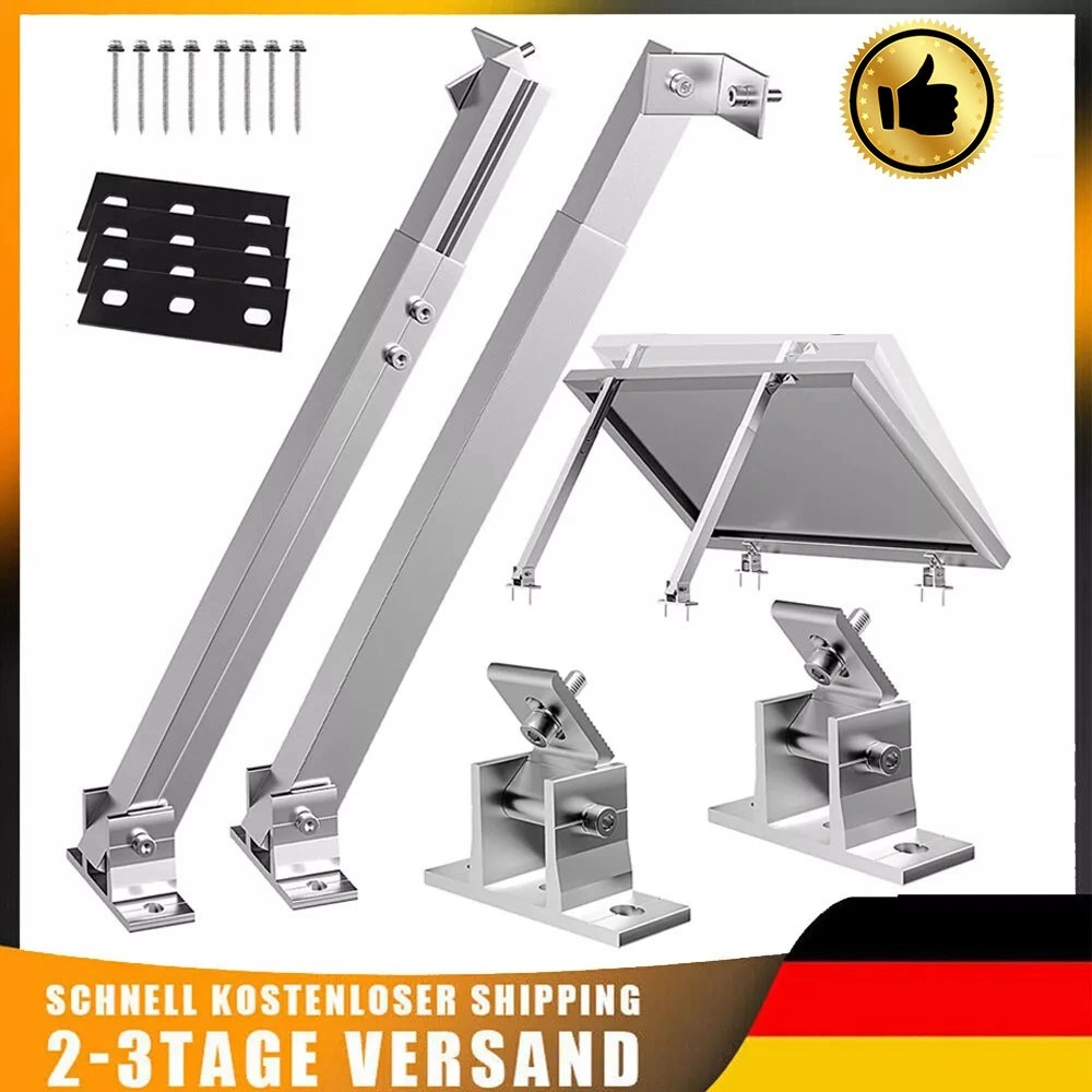 Solar Panel Floor Mount Stand Balcony Power Flat Roof PV Bracket Holder for 600W System