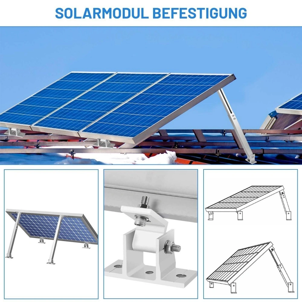 Solar Panel Floor Mount Stand Balcony Power Flat Roof PV Bracket Holder for 600W System view 3