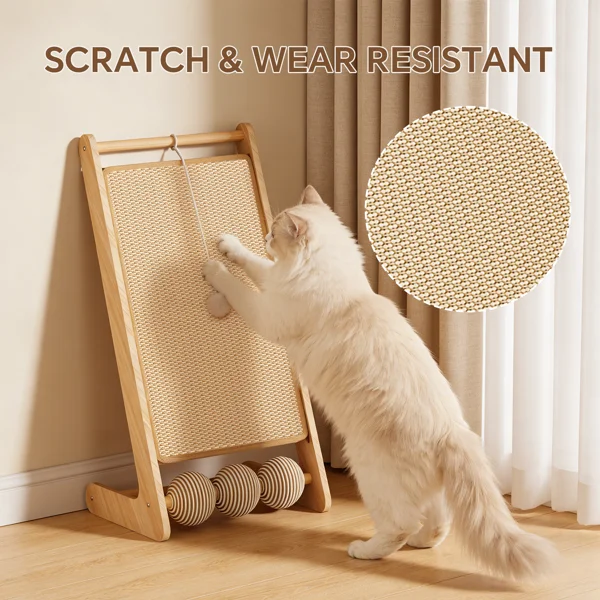 L-shaped sisal cat scratching board (with hanging ball) - scratching, tapping, and pouncing, one base meets the three major instincts of cats view 5