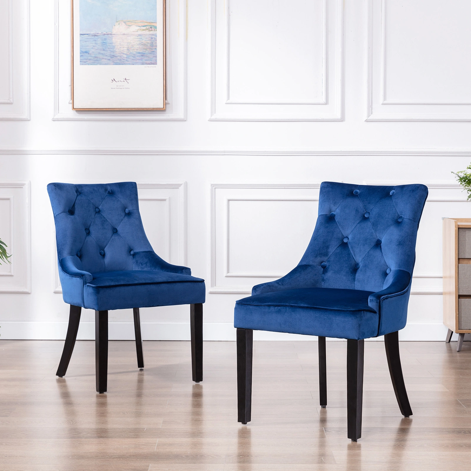 Modern Dining Chairs Set of 2 Upholstered Accent Seat for Home