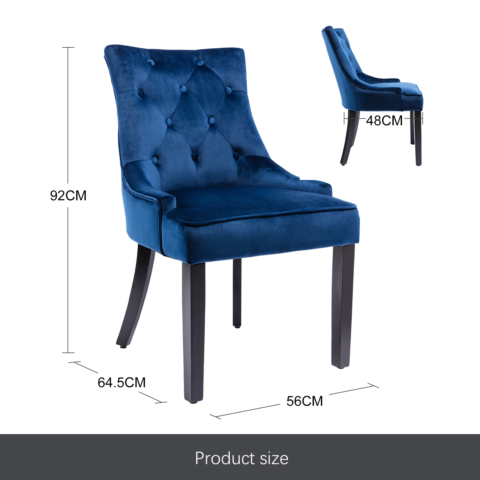Modern Dining Chairs Set of 2 Upholstered Accent Seat for Home view 2
