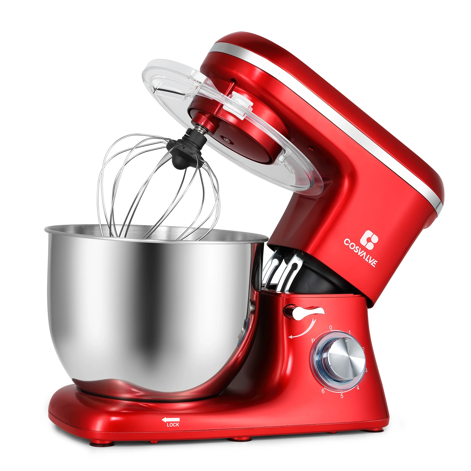 1400W Food Processor, 7L Stainless Steel Bowl, Red - Electric Kitchen Mixer & Chopper